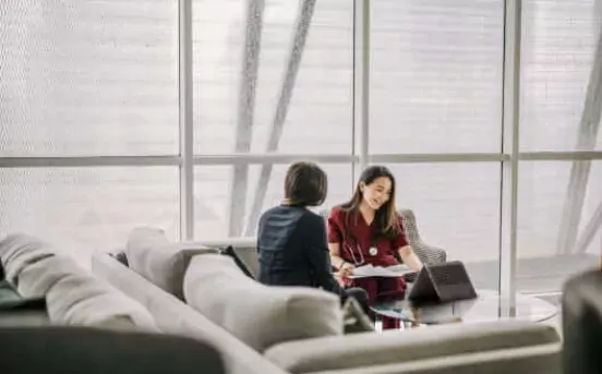 Two women on the sofa